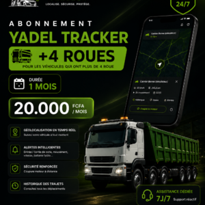 Abonnement Yadel Tracker — +4 roues — 1 mois