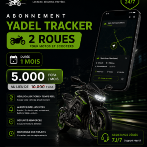 Abonnement Yadel Tracker — 2 roues — 1 mois